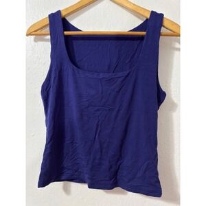 Women's Tank Top TiulZial‎ Navy Blue Sleeveless Square Neck Casual Layering